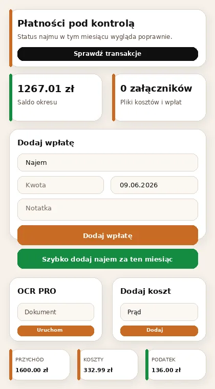 Mobilny podgląd panelu klienta PureInvest